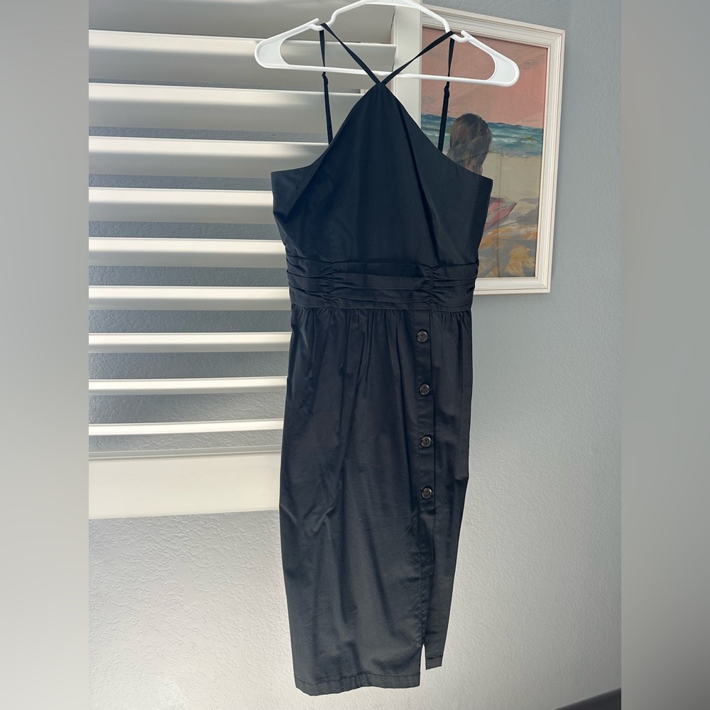 Banana Republic Factory Black Button Midi Dress. Worn once. Size 2